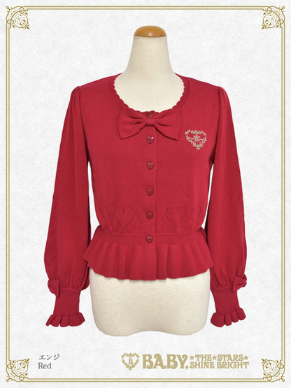 Bear button's volume sleeve cardigan