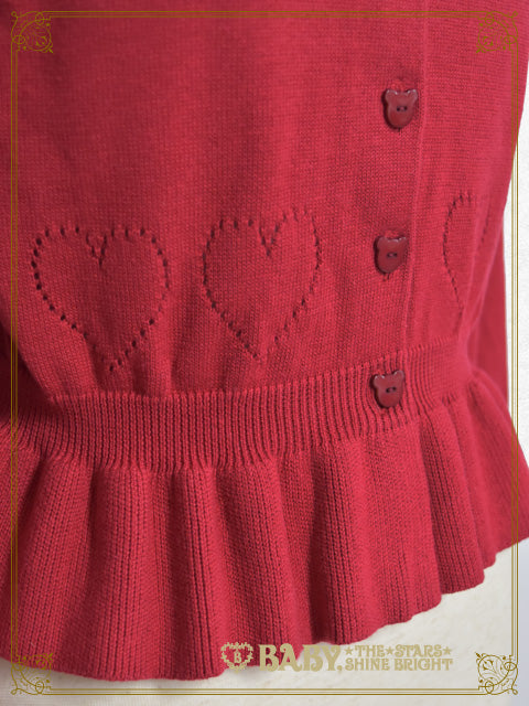 Bear button's volume sleeve cardigan