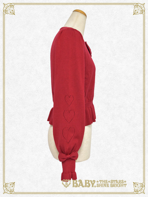 Bear button's volume sleeve cardigan