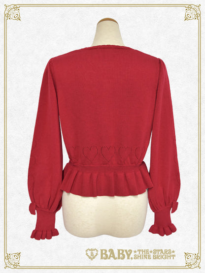 Bear button's volume sleeve cardigan