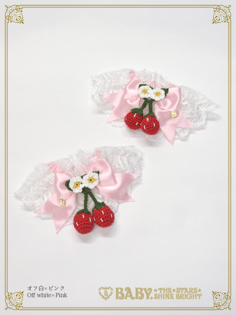 [Pre-order] Doki Doki♡Heart fluttering Princess Strawberry Satin Ribbon Cuffs
