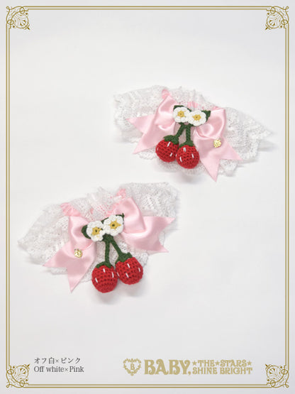[Pre-order] Doki Doki♡Heart fluttering Princess Strawberry Satin Ribbon Cuffs