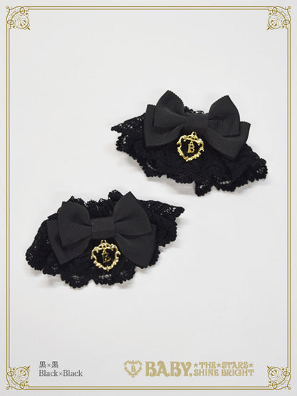 [Pre-order] Grosgrain Ribbon Torchon Lace Cuffs