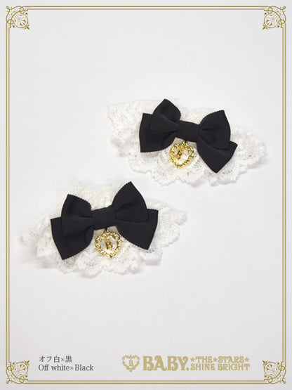 [Pre-order] Grosgrain Ribbon Torchon Lace Cuffs