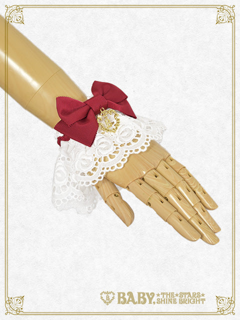 【予約】グログランリボンの綿レースお袖とめ