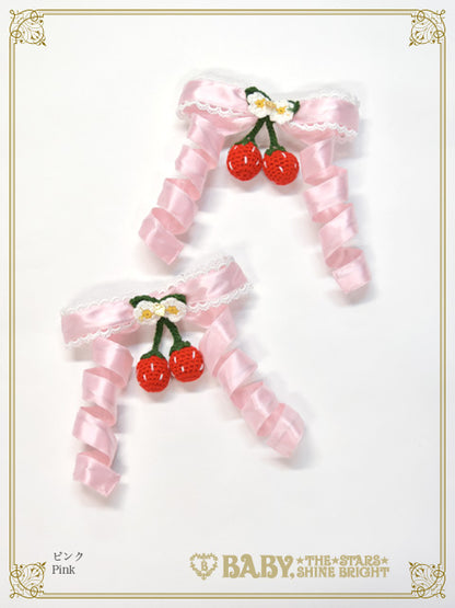[Pre-order] Doki Doki♡Heart fluttering Princess Strawberry Curly Satin Ribbon Clip
