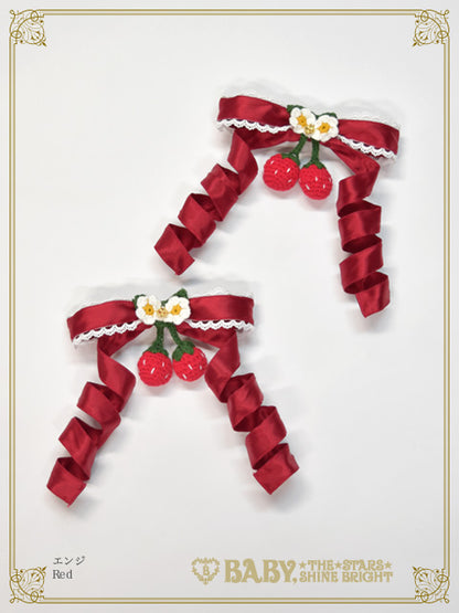 [Pre-order] Doki Doki♡Heart fluttering Princess Strawberry Curly Satin Ribbon Clip