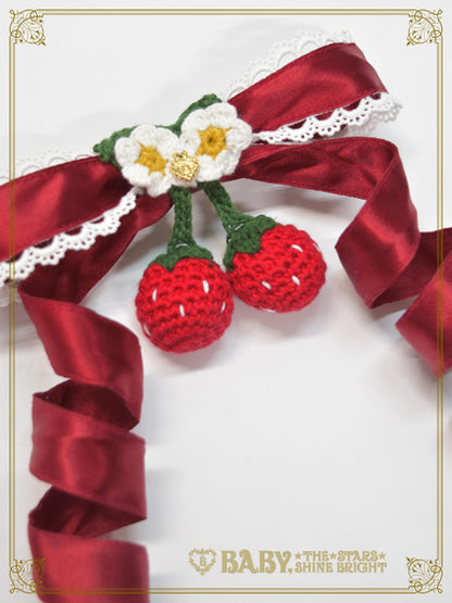 [Pre-order] Doki Doki♡Heart fluttering Princess Strawberry Curly Satin Ribbon Clip