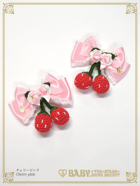 [Pre-order] Doki Doki♡Heart fluttering Princess Strawberry Satin Ribbon Clip