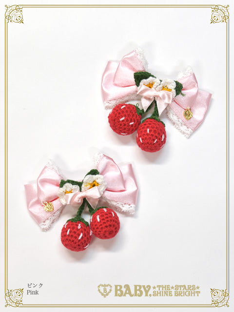 [Pre-order] Doki Doki♡Heart fluttering Princess Strawberry Satin Ribbon Clip