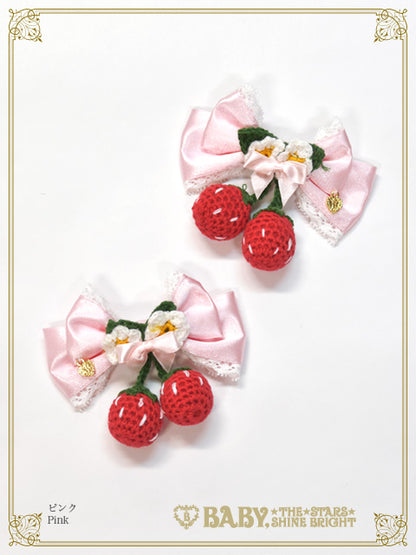 [Pre-order] Doki Doki♡Heart fluttering Princess Strawberry Satin Ribbon Clip