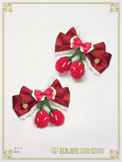[Pre-order] Doki Doki♡Heart fluttering Princess Strawberry Satin Ribbon Clip