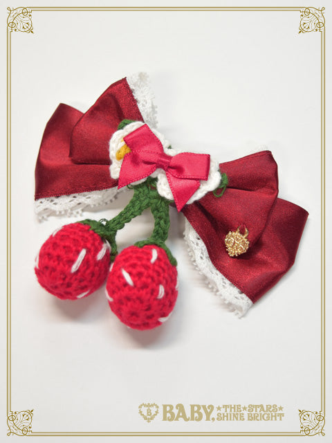 [Pre-order] Doki Doki♡Heart fluttering Princess Strawberry Satin Ribbon Clip
