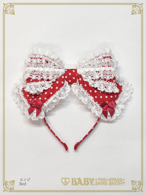 [Pre-order] Dot twill ribbon head bow