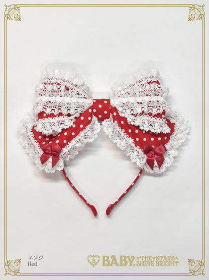 [Pre-order] Dot twill ribbon head bow