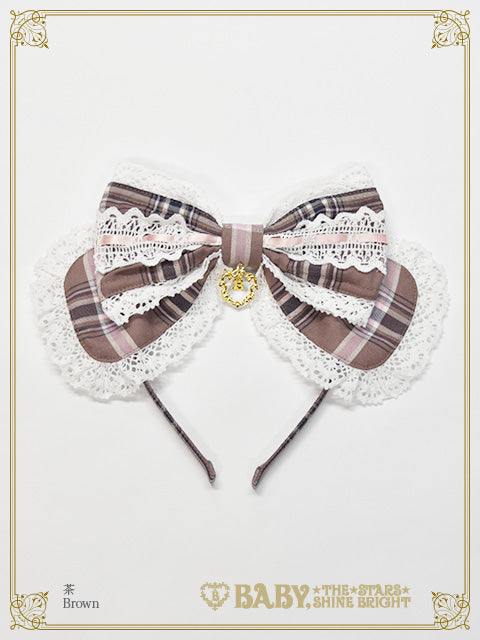 [Pre-order] Memorial Anniversary Tartan check Head bow