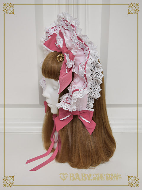 リボンドールハーフボンネット ピンク BABY,THE STARS SHINE Roselianne Doll ボンネット – BABY, THE STARS SHINE BRIGHT