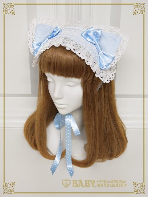 【ないとー様】ゆるかわヘッドドレス 小さな子猫のLucy♡ドットチュールヘッドドレス – BABY, THE STARS