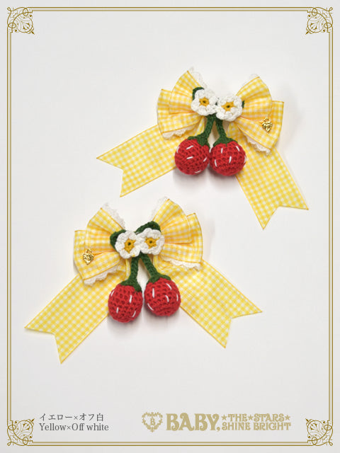 ゆらゆらいちごのHappy Berry Present ギンガムリボンクリップ – BABY