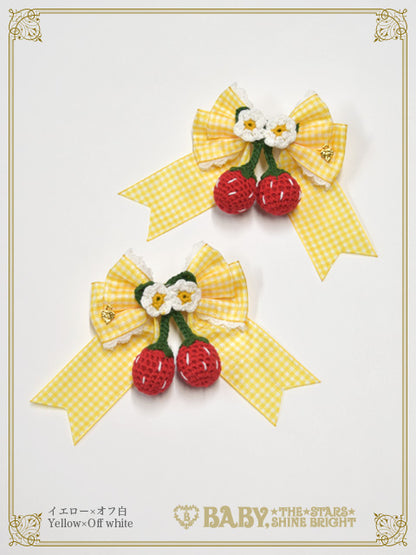 ゆらゆらいちごのHappy Berry Present ギンガムリボンクリップ