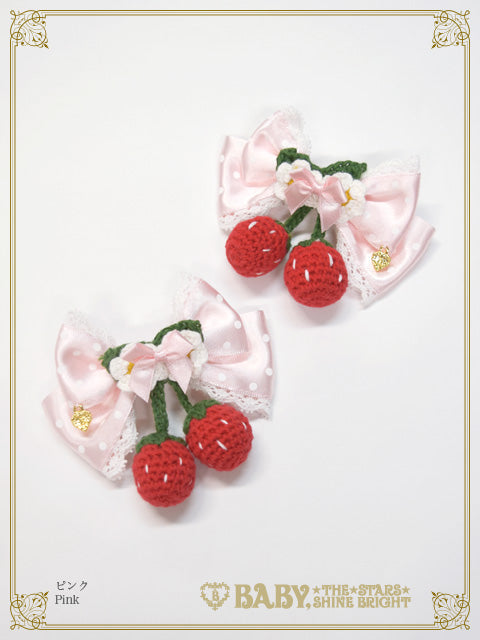 [Pre-order] Doki Doki♡Heart fluttering Princess Strawberry Dot Ribbon Clip