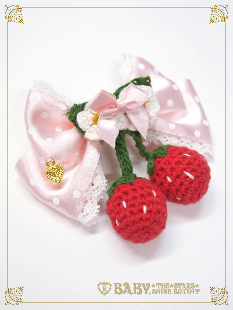 [Pre-order] Doki Doki♡Heart fluttering Princess Strawberry Dot Ribbon Clip