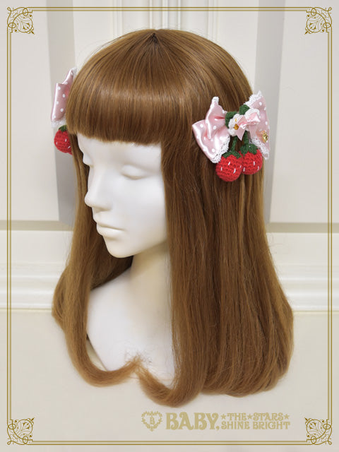 [Pre-order] Doki Doki♡Heart fluttering Princess Strawberry Dot Ribbon Clip