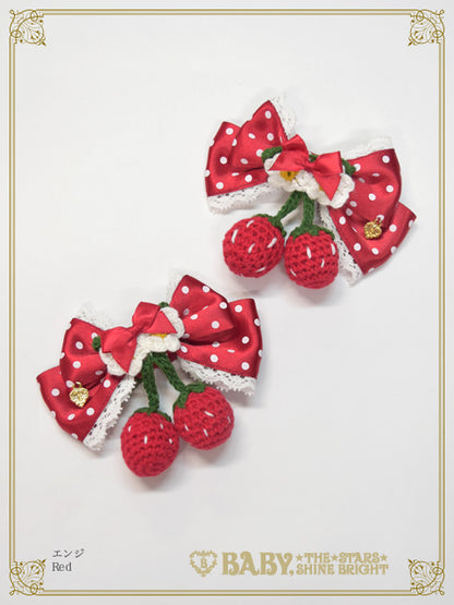 [Pre-order] Doki Doki♡Heart fluttering Princess Strawberry Dot Ribbon Clip