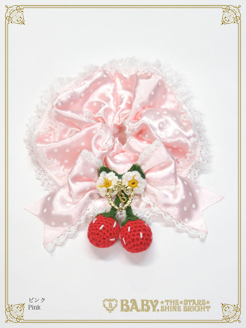 [Pre-order] Doki Doki♡Heart fluttering Princess Strawberry Dot Ribbon Scrunchie