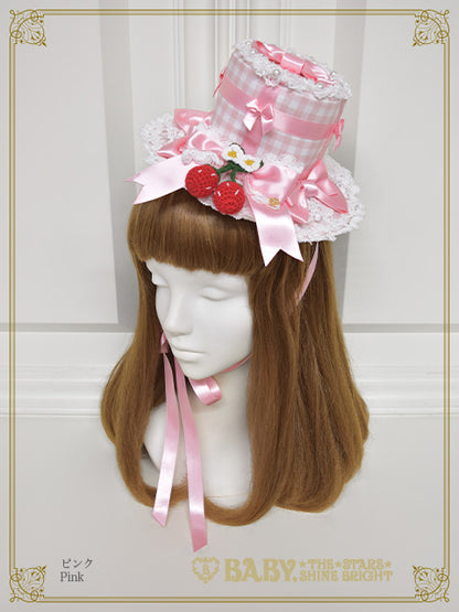 [Pre-order] Doki Doki♡Heart fluttering Princess Strawberry Gingham Mini Hat