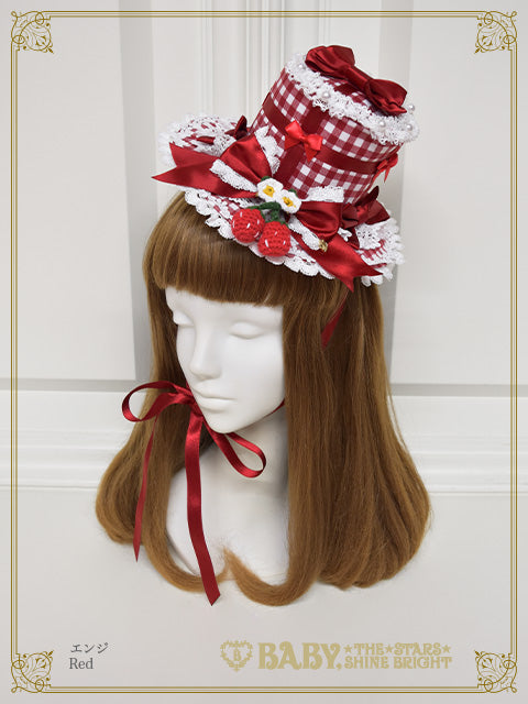 [Pre-order] Doki Doki♡Heart fluttering Princess Strawberry Gingham Mini Hat