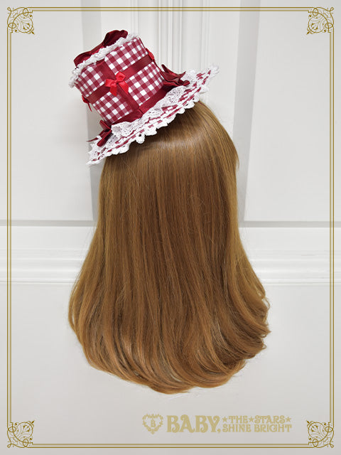 [Pre-order] Doki Doki♡Heart fluttering Princess Strawberry Gingham Mini Hat