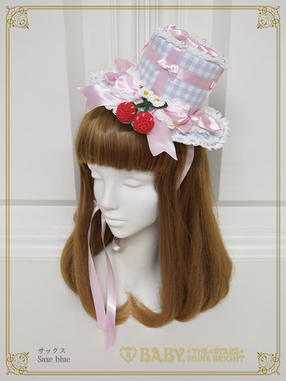 [Pre-order] Doki Doki♡Heart fluttering Princess Strawberry Gingham Mini Hat