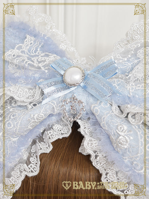 [Made-to-order] Etoile des Neiges Féerique Mini Veil Dress Head bow