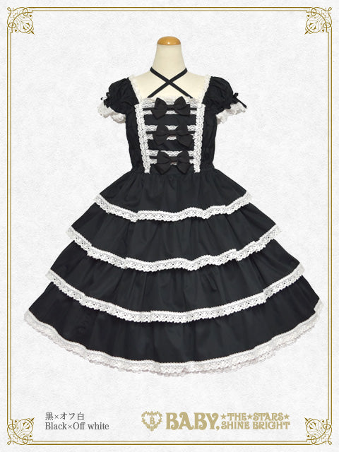 [Pre-order] Ribbon milky sugar Jumper skirt