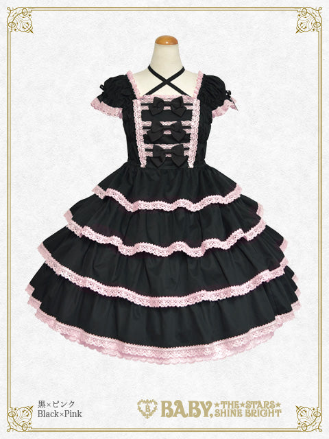 [Pre-order] Ribbon milky sugar Jumper skirt