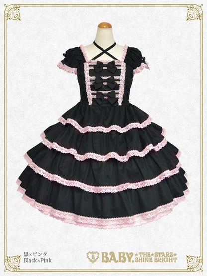 [Pre-order] Ribbon milky sugar Jumper skirt