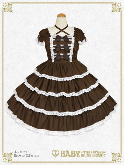 [Pre-order] Ribbon milky sugar Jumper skirt