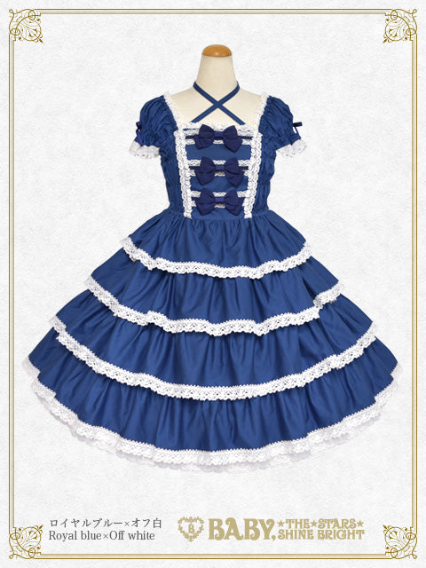 [Pre-order] Ribbon milky sugar Jumper skirt