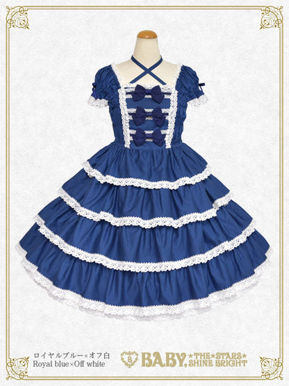 [Pre-order] Ribbon milky sugar Jumper skirt