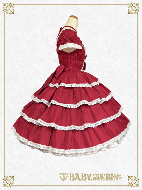 [Pre-order] Ribbon milky sugar Jumper skirt