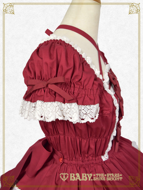 [Pre-order] Ribbon milky sugar Jumper skirt