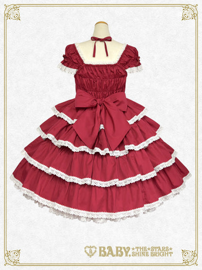 [Pre-order] Ribbon milky sugar Jumper skirt