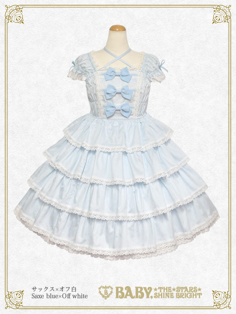 [Pre-order] Ribbon milky sugar Jumper skirt