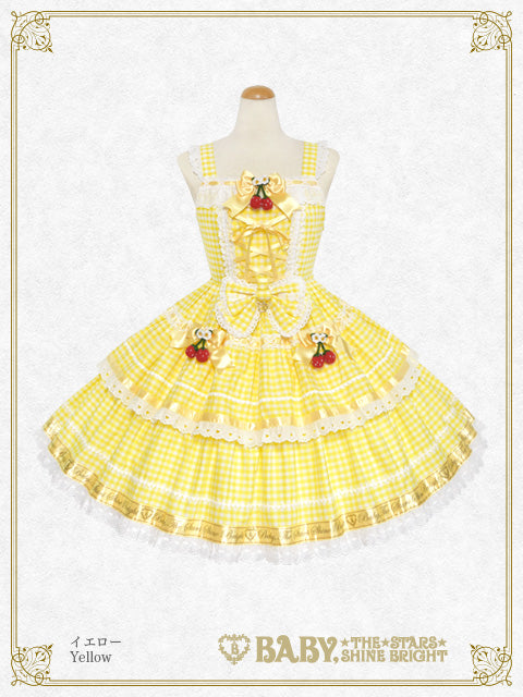 【予約】ゆらゆらいちごのHappy Berry Present ギンガムジャンパースカート