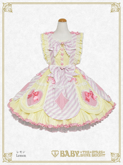 【予約】Heart♡Bunny Parade ストライプジャンパースカート