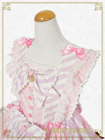 【予約】Heart♡Bunny Parade ストライプジャンパースカート
