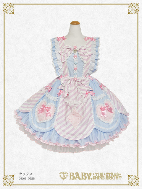【予約】Heart♡Bunny Parade ストライプジャンパースカート