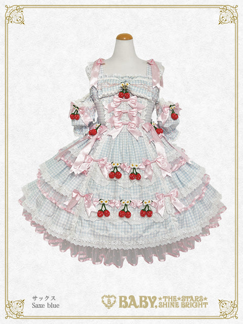 [Pre-order] Doki Doki♡Heart fluttering Princess Strawberry Gingham Jumper Skirt