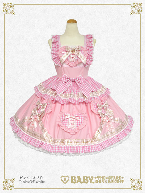 ♡Compact Toysジャンパースカート＆カチューシャ（ピンク）♡ 予約】Best Wishes Hearty Gingham ジャンパースカート – BABY, THE
